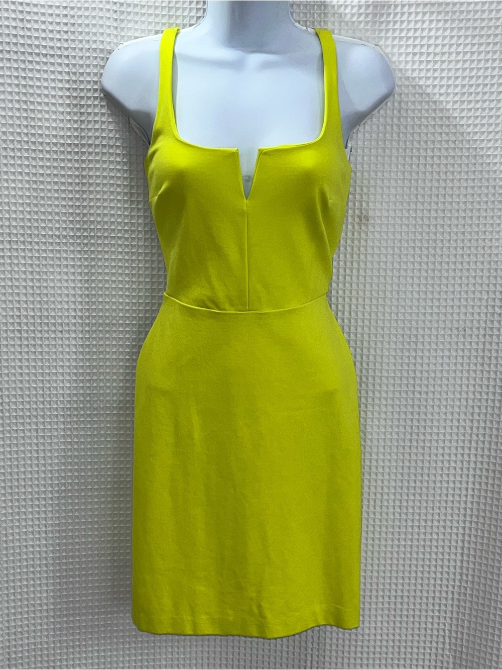 Bar III Neon Yellow Sleeveless Square-Notch Mini Dress size XS